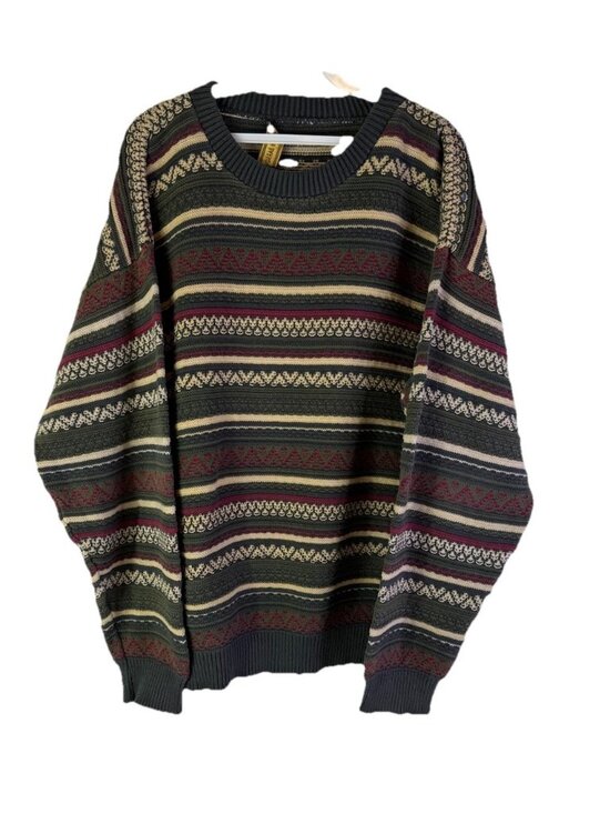 Vintage Other - Vintage 90s Coogi Style 3D Knit Rainbow Crewneck Sweater Streetwear